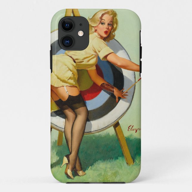 Bogenschützen-Pin-Up-Girl Case-Mate iPhone Hülle (Rückseite)