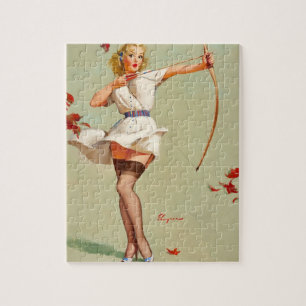 Bogenschützen-Pin-Up-Girl Puzzle