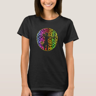 Bogenschützin Frau Mädchen Leopard Motiv Bogen und T-Shirt
