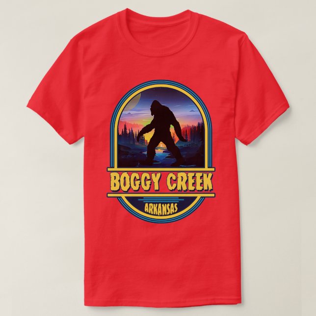 Boggy Creek Arkansas Abzeichen T-Shirt (Design vorne)