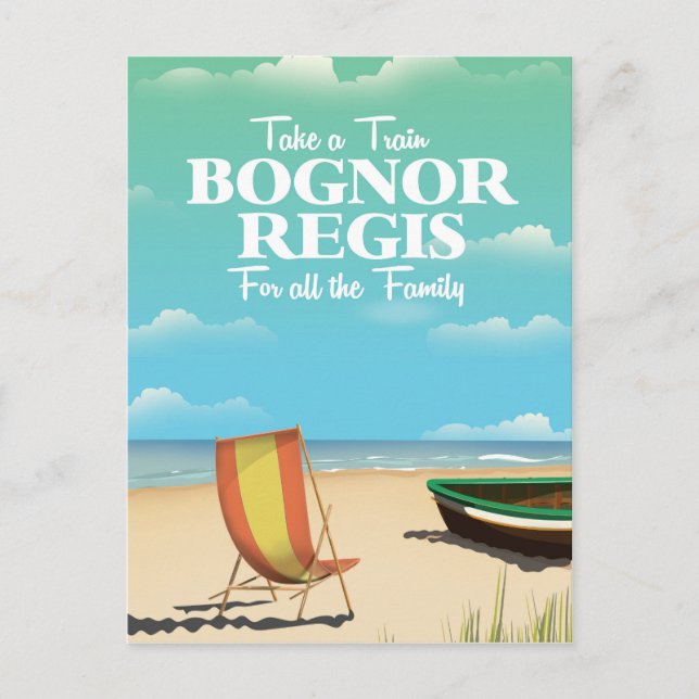 Bognor Regis Vintage Reiseplakat Postkarte (Vorderseite)