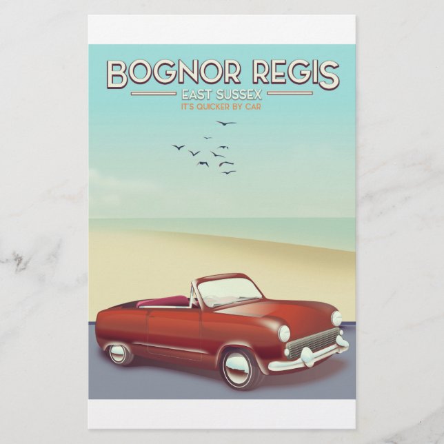 Bognor Regis Vintages Reiseplakat am Meer Briefpapier (Vorderseite)