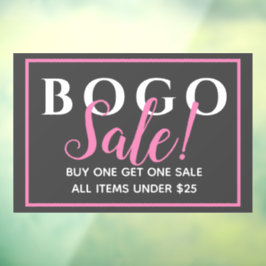 BOGO-Einzelhandelsklammer Fensteraufkleber