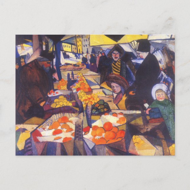 Bogomazow - Sennoy Market, Kiew, Postkarte (Vorderseite)