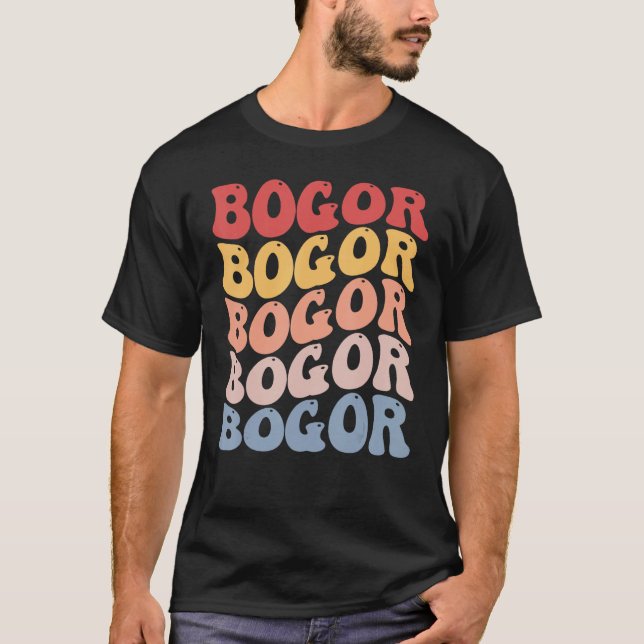 Bogor City Groovy Retro T-Shirt (Vorderseite)