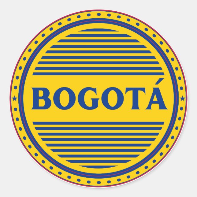 Bogotá City Pride Emblem – Colombian Identity Runder Aufkleber (Vorderseite)