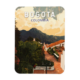 Bogota Colombia Illustration Travel Art Vintag Magnet