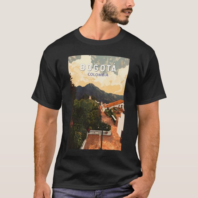Bogota Colombia Illustration Travel Art Vintag T-Shirt (Vorderseite)