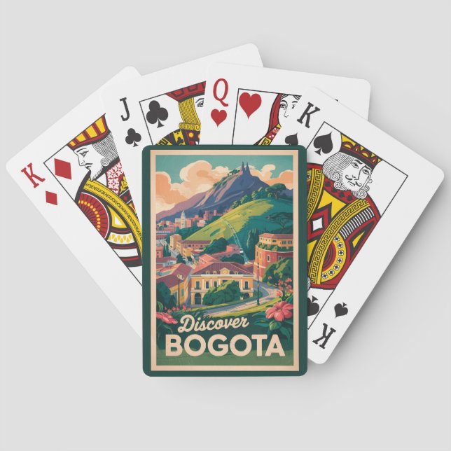 Bogota Colombia - Kunst Vintag Spielkarten (Rückseite)