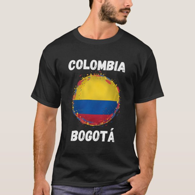 Bogota Colombia Retro Vintag kolumbianische Flagge T-Shirt (Vorderseite)