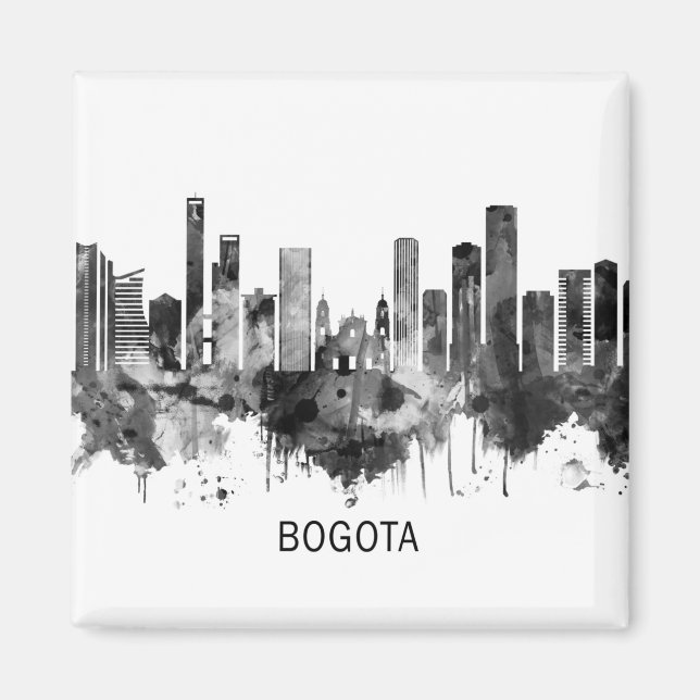 Bogota Colombia Skyline BW Magnet (Vorne)
