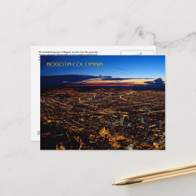 Bogotá Colombia Travel Post Card Postkarte (Vorderseite/Rückseite Beispiel)