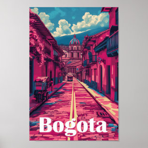 Bogota Colombia Vintag Art Travel Illustration Poster