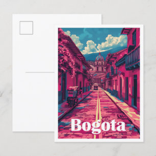 Bogota Colombia Vintag Art Travel Illustration Postkarte