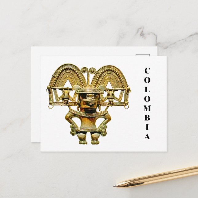 Bogotá Gold Postkarte (Vorderseite/Rückseite Beispiel)