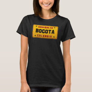 Bogota Great Soccer Flag Lizenzschild Kolumbien T-Shirt