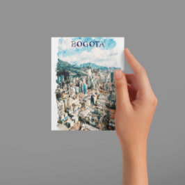 Bogota Kolumbien CIty View Watercolor Postkarte