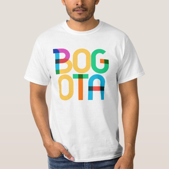 Bogota Kolumbien Pop Kunstbriefe T-Shirt (Vorderseite)