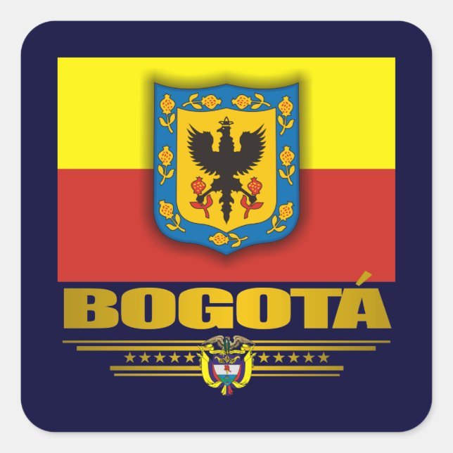 ‚Bogota Pride‘ Quadratischer Aufkleber (Vorderseite)