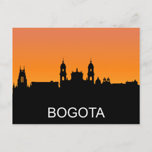Bogota-Silhouette, Sommer-Sonnenuntergang Postkarte