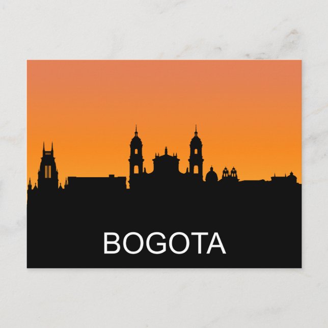 Bogota-Silhouette, Sommer-Sonnenuntergang Postkarte (Vorderseite)