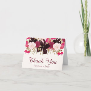Boheme Blumen Hochzeit Danke-Karte zum Falten Dankeskarte