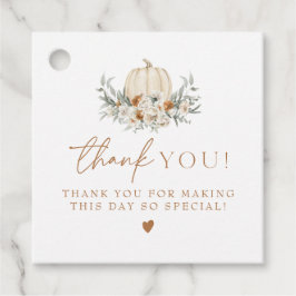 BOHEME Boho Fall Terracotta Floral Pumpkin Geschenkanhänger