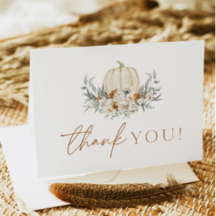 BOHEME Boho Herbst Terrakotta Blumenkürbis Dankeskarte