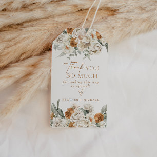 BOHEME Earthy Terracotta Floral Vielen Dank Geschenkanhänger