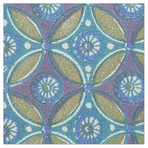 Boheme-Ente und violettes Mosaik-Blumenmuster Stoff
