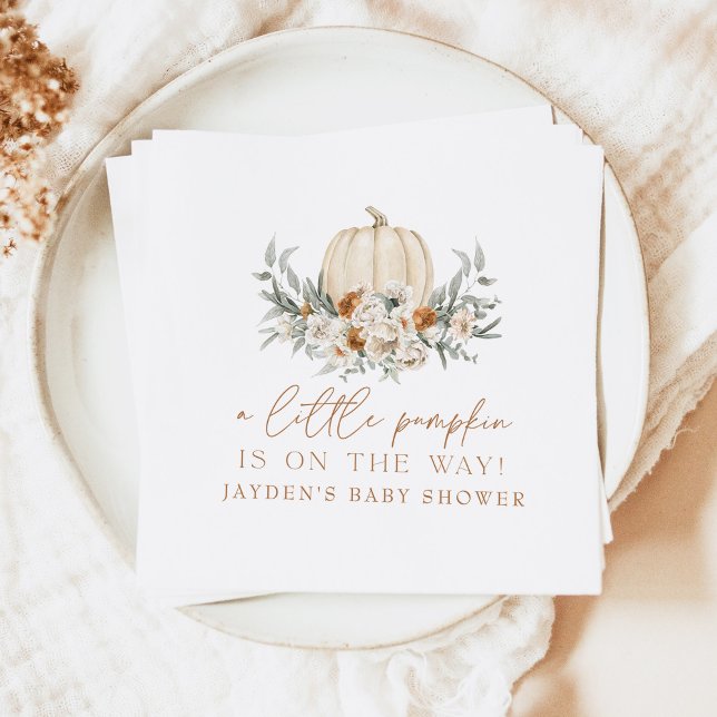 BOHEME Terracotta Floral Pumpkin Baby Dusche Serviette (Von Creator hochgeladen)