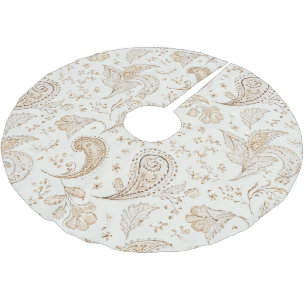 Bohemiam Boho Creme Weißer Weihnachten Polyester Weihnachtsbaumdecke