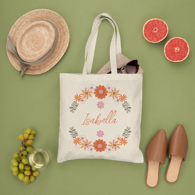 Bohemiam Groovy Blume, Wild-Minimal-Blume Tragetasche (Von Creator hochgeladen)