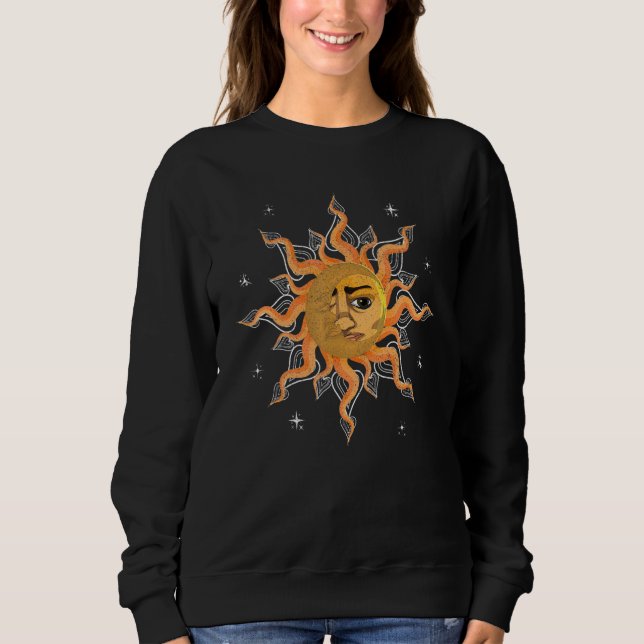 Bohemian Aesthetic Astronomy Boho Sun Moon Astrolo Sweatshirt (Vorderseite)