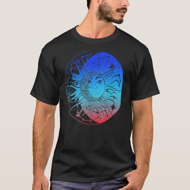 Bohemian Aesthetic Crescent Moon Astronomy Sun Ast T-Shirt (Vorderseite)