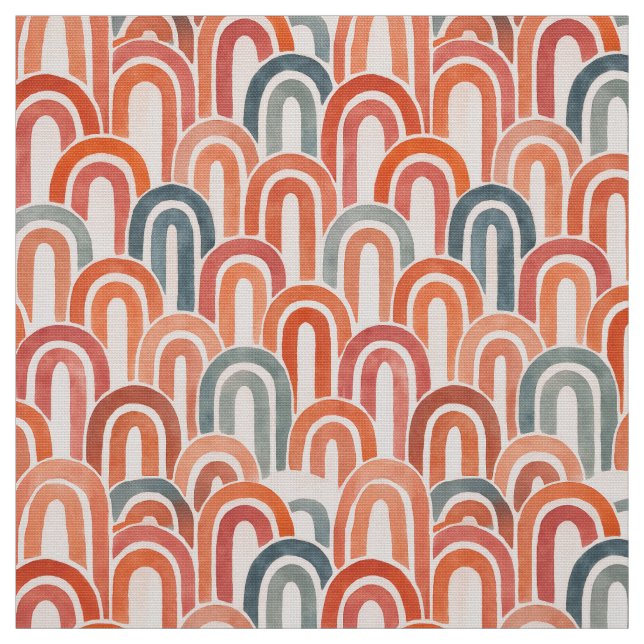 Bohemian arch fish scale painted pattern stoff (Muster)