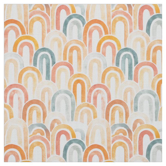 Bohemian arch fish scale painted pattern stoff (Muster)