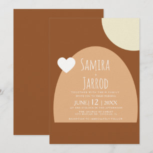 Bohemian Arch & Shapes Herz Geometrische Hochzeit Einladung