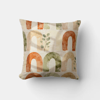 Bohemian Arch Watercolor Throw Pillow Kissen