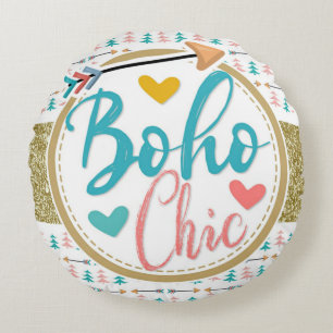 Bohemian Arrows Tribal Mädchen Chic Kinderzimmer Rundes Kissen
