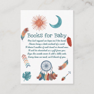 Bohemian Baby Shower Bücher fürs Baby Begleitkarte