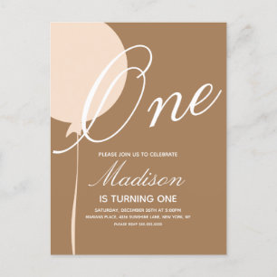 Bohemian Ballon Erste Geburtstagsfeier Einladung Postkarte