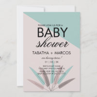 BOHEMIAN-Blatt-Stammes-Baby-Party-Einladung