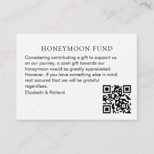 Bohemian Blumen Hochzeits-Flitterwochen-Fonds QR-C Begleitkarte