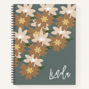 Bohemian Blumenname Notizbuch