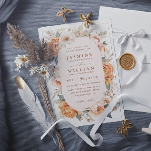 Bohemian Blumenstrauß Elegante Rustikale Hochzeit Einladung