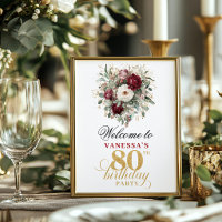 Bohemian blush bordeaux 80. Geburtstag 8x10 Willko