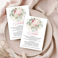Bohemian Blush Rosen Grüne Hochzeitskarte