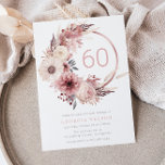 Bohemian Blush Wreath 60th Birthday Party Einladung<br><div class="desc">Bohemian Blush Wreath 60th Birthday Party Invitation
See our collection for many more invitations and matching items

Also available as a digital downloadable invitation.</div>