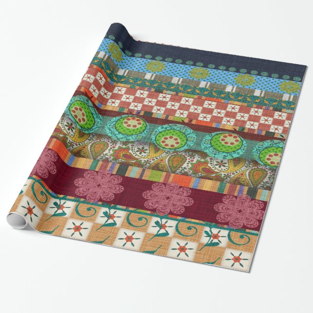 Bohemian Boho MOD Hippie Chic Muster Geschenkpapier (Ungerollt)